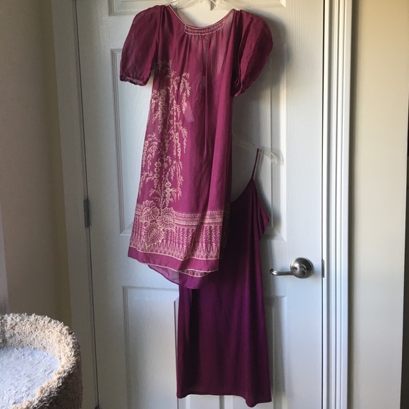 SOFT 2-Pc Satin MSSP Tunic Summer Beach Dress Lightweight XS - Picture 9 of 9